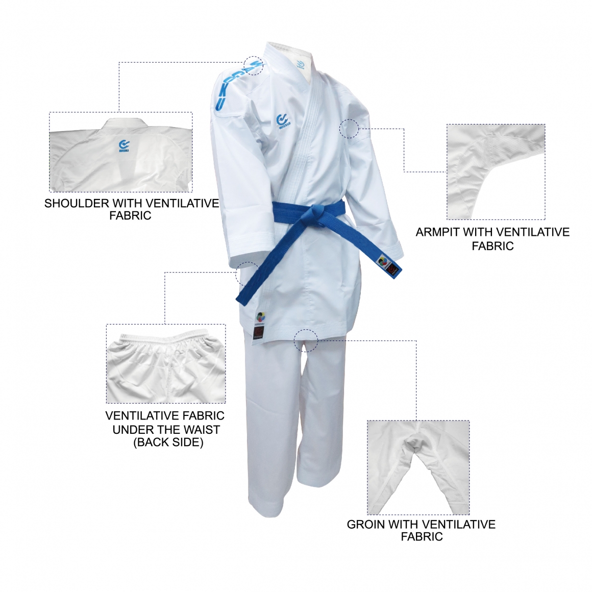 WACOKU Karate Suit Kumite K1 Diamond Line - WKF approved