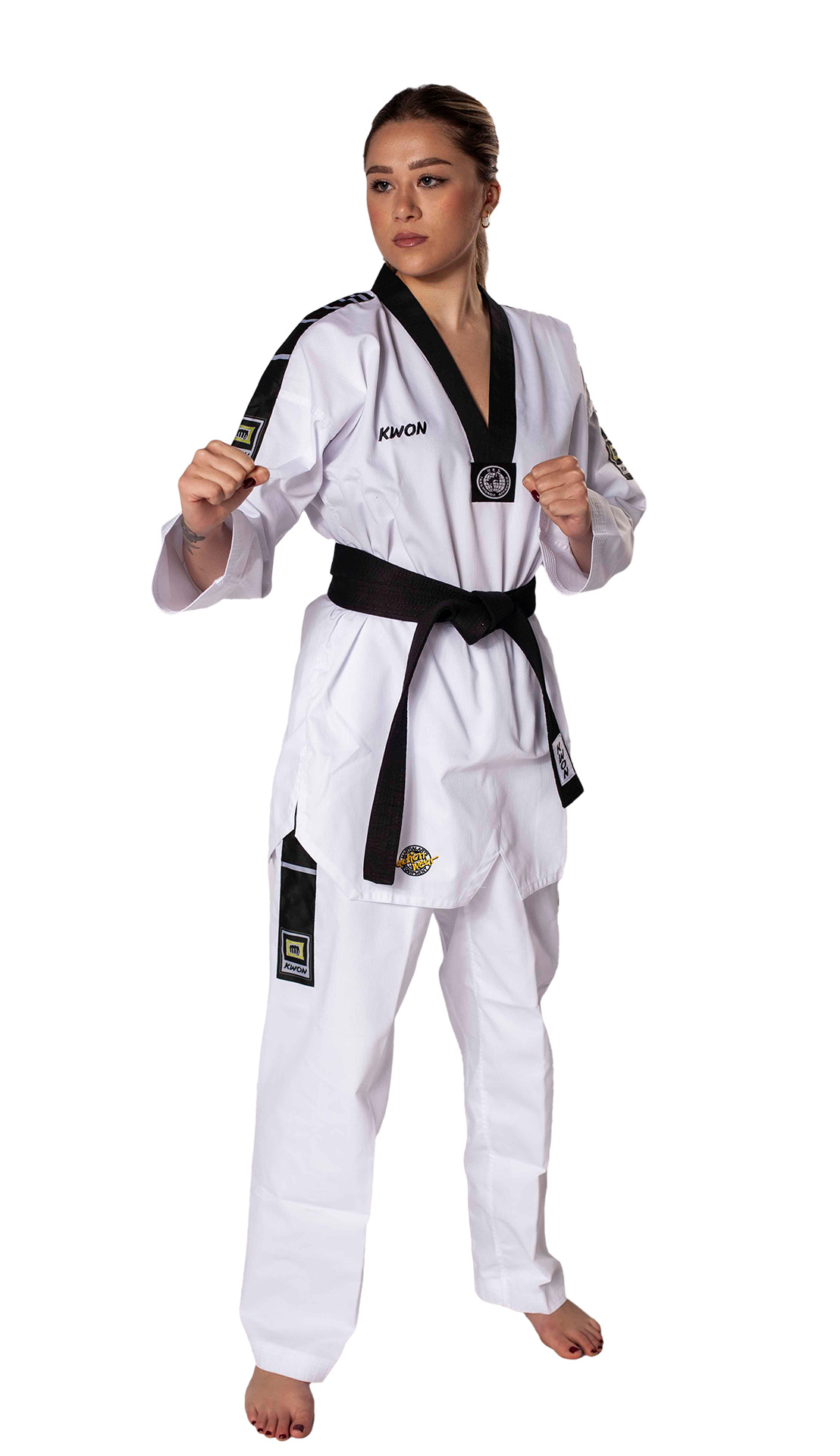 Taekwondo Uniform Grand Victory black lapel with embroidered back