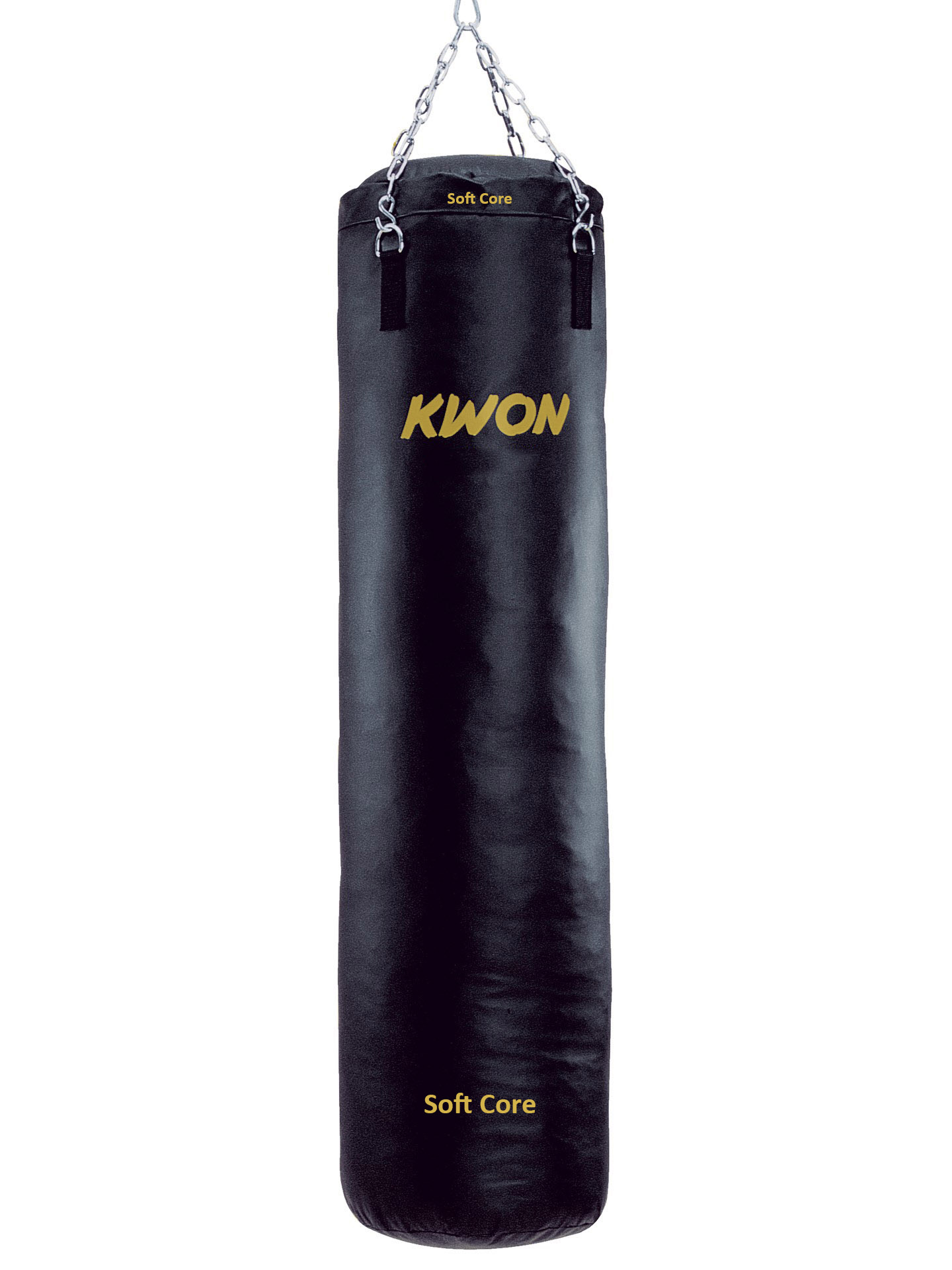 Black faux leather filled punching bag, 150 cm