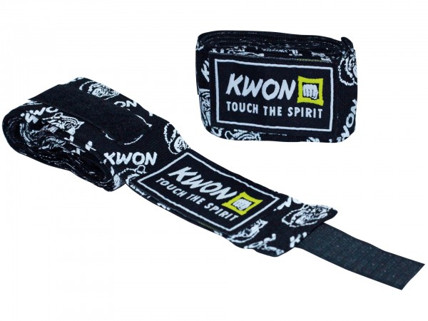 Kids Boxing Bandage Tiger non-elastic 2 m black