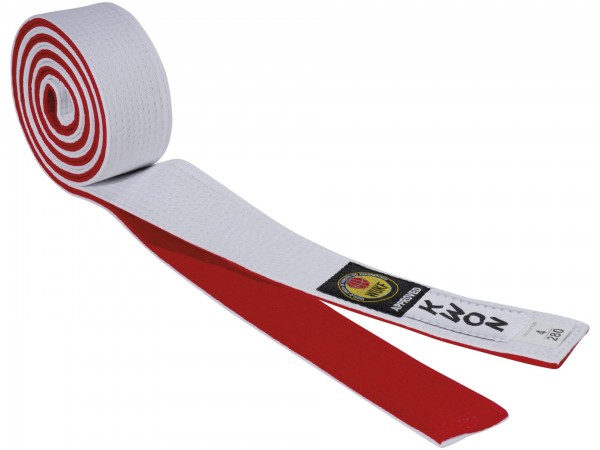 Taekwondo / Karate belt, reversible red or white, 4 cm wide